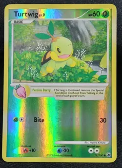 Pokemon TCG Diamond & Pearl Majestic Dawn Turtwig Reverse Holo Common 78/100 LP - Image 1