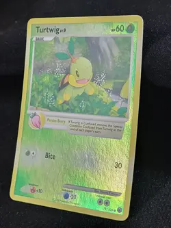 Pokemon TCG Diamond & Pearl Majestic Dawn Turtwig Reverse Holo Common 78/100 LP - Image 2