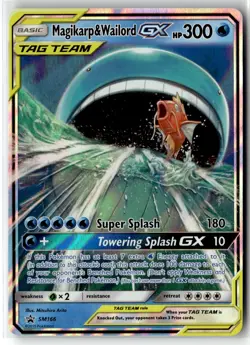Magikarp & Wailord GX ⭐ SM166 Holo Promo SM Black Star Promo 2017 Pokemon NM/LP - Image 1
