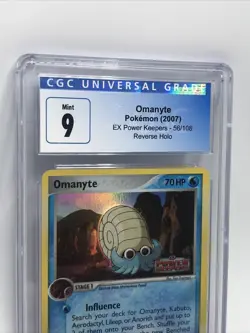 CGC 9 MINT Omanyte 56/108 Stamped EX Power Keepers REVERSE HOLO Pokemon TCG - Image 2