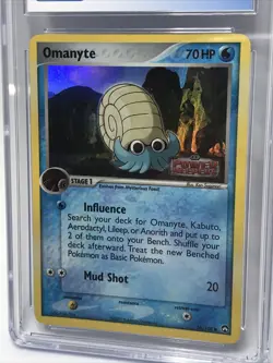 CGC 9 MINT Omanyte 56/108 Stamped EX Power Keepers REVERSE HOLO Pokemon TCG - Image 3
