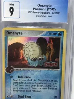 CGC 9 MINT Omanyte 56/108 Stamped EX Power Keepers REVERSE HOLO Pokemon TCG - Image 4