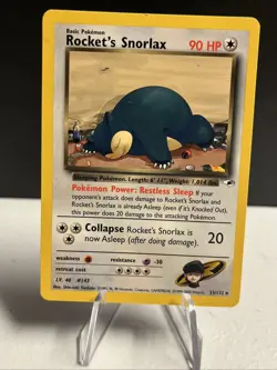 Pokemon TCG Rocket’s Snorlax Non Holo Gym Heroes 33/132 LP - Image 1