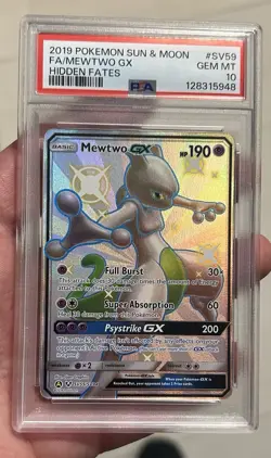 2019 POKEMON Mewtwo GX SV59/SV94 Hidden Fates: Shiny Vault Holo PSA10🔥🔥 - Image 1