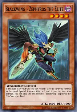 Yugioh RA04-EN145 - Blackwing - Zephyros The Elite - Platinum Secret Rare - Image 1