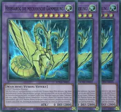 yugioh 3x HEOSVAROG DIE MECHANISCHE DAMMERUNG ROTA-DE035 SUPER 1AUFLAGE DEUTSCH - Image 1