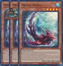 Yugioh! 3x Drake Shark MP25-EN240 Ultra Rare 1st Ed NM - Image 1
