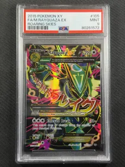 Pokemon Cards PSA 9 Mint M Rayquaza Ex Full Art Roaring Skies XY 2015 105/108 - Image 1