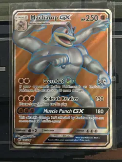 Pokemon TCG Machamp GX Holo Full Art Ultra Rare Card Burning Shadows 135/147 - Image 1