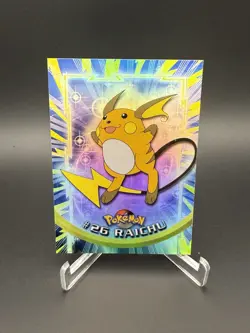 Vintage 1999 Pokemon RAICHU HOLO Topps Chrome TV Animation Card 26 - Image 1