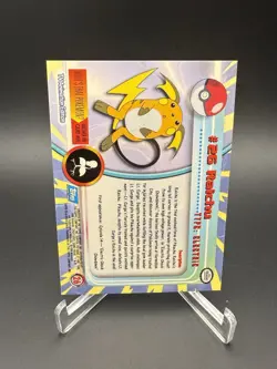 Vintage 1999 Pokemon RAICHU HOLO Topps Chrome TV Animation Card 26 - Image 2