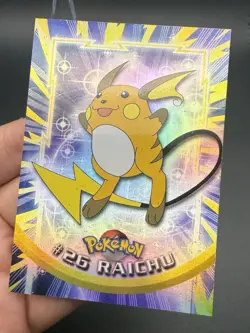 Vintage 1999 Pokemon RAICHU HOLO Topps Chrome TV Animation Card 26 - Image 3