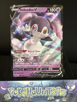 Pokemon Card Indeedee V 091/202 Sword & Shield Base Ultra Rare Holo NM - Image 1