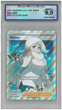 2021 Pokemon Chilling Reign MELONY #195/198 Full Art Ultra Rare💎DSG 9.5 Mint+ - Image 1
