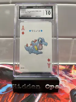 CGC 10 GEM MINT Totodile Ace of Diamonds 1999 Japanese Pokemon Playing Cards SIL - Image 1