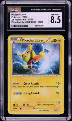 CGC 8.5 Pikachu Libre Holo Half Deck XY Trainer Kit 2016 Pokemon Card #30 - Image 1