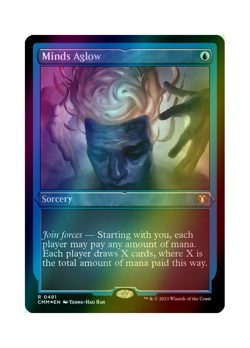 Magic the Gathering MTG CMM Minds Aglow 491 Etched Foil Near Mint - Image 1