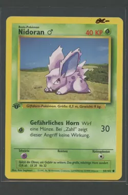 Nidoran 1. Edition | Basis Set 55/102 | Pokemon Karte Deutsch EXC- Base Set 1999 - Image 1