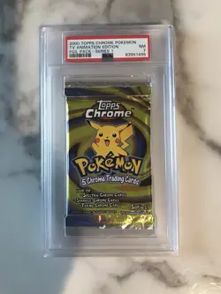 Pokemon 2000 PSA 7 Topps Chrome Series 1 Booster Foil Pack - Image 1