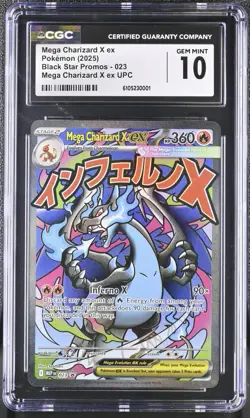 CGC GEM MINT 10 Mega Charizard X ex BLACK STAR PROMO (023) POKEMON ENGLISH - Image 1