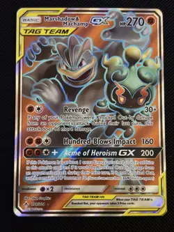Pokemon TCG - Marshadow & Machamp GX (Full Art) 198/214 | Sm-Unbroken Bonds Holo - Image 1