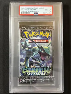 Pokemon Cards PSA 10 Gem Mt Celestial Storm Foil Pack Rayquaza S&M 2018 POP 11 - Image 1