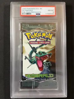Pokemon Cards PSA 8 Nm-Mt Ex Emerald Foil Pack Rayquaza POP 9 2005 Ultra Rare - Image 1
