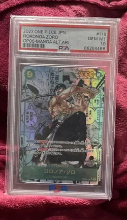 Parallel MANGA ART Japanese PSA One Piece Card Zoro OP06 #118 GEM MT 10 Sec - Image 1