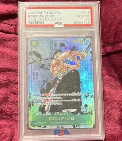 Parallel MANGA ART Japanese PSA One Piece Card Zoro OP06 #118 GEM MT 10 Sec - Image 2