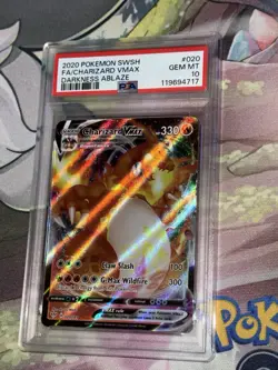 Pokemon TCG Charizard VMAX Darkness Ablaze Holo Ultra Rare Card PSA 10, 020/189 - Image 1