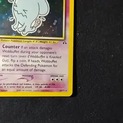 Pokemon TCG Wobbuffet 16/75 Neo Discovery Unlimited Holo Rare Swirl LP - Image 4