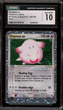 Pokemon Chansey ex EX Ruby & Sapphire Holo Ultra Rare #96 CGC 10 Gem Mint - Image 1