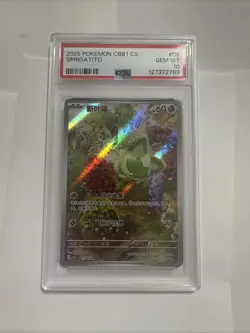 2025 POKEMON SIMPLIFIED CHINESE CBB1 C-GEM PACK VOL 1 #08 SPRIGATITO PSA 10 - Image 1