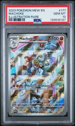 2023 POKEMON MEW EN-151 ILLUSTRATION RARE #177 MACHOKE PSA 10 - Image 1