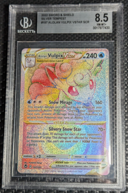 Pokemon Silver Tempest Alolan Vulpix VSTAR RAINBOW SECRET RARE 197/195 BGS 8.5 - Image 1