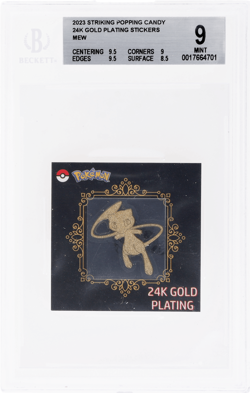 2023 Pokemon Striking Popping Candy 24k Gold Plating Stickers Mew # BGS 9 - Image 1