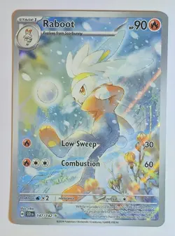 Raboot 147/142 Illustration Rare Stellar Crown Pokemon TCG & Bonus Card - Image 2