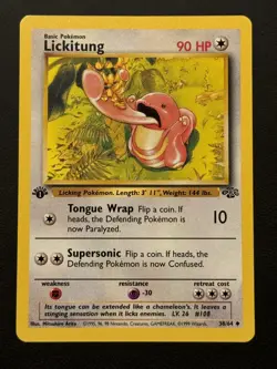 Lickitung #38/64 1st Edition Jungle Pokemon TCG Card LP - Image 1