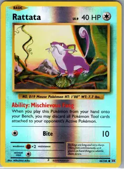 Rattata 66/108 Reverse Holo XY - Evolutions - Pokemon Card - NM - Image 1