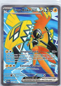 Tapu Koko ex 222/182 SV04: Paradox Rift - Pokemon Card - NM - Image 1