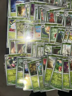 350+ Pokemon Reverse Holo Foil Card Lot Grass Energy Type Oddish Weepinbell + - Image 2
