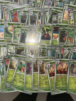 350+ Pokemon Reverse Holo Foil Card Lot Grass Energy Type Oddish Weepinbell + - Image 3