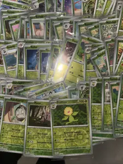 350+ Pokemon Reverse Holo Foil Card Lot Grass Energy Type Oddish Weepinbell + - Image 5