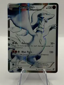 Pokemon 2011 Reshiram Full Art Holo Card 113/114 Black White - Image 1