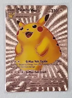 Pokemon Rose Gold Foil Fan Art Custom Card Pikachu Vmax Hp 310 57/56 Gigantmax - Image 1