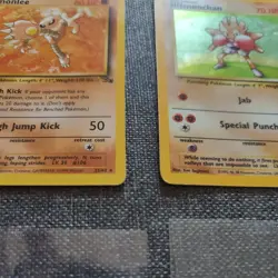 Hitmonchan 7/102 Holo Base Set/Hitmonlee 22/62 Jungle Non Holo Pokemon Cards MP - Image 4