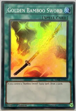 SHVA-EN054 Golden Bamboo Sword - Super Rare 1st Edition Near Mint YuGiOh Card - Image 1