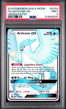 2019 POKEMON SUN & MOON HIDDEN FATES #SV54 FULL ART/ARTICUNO GX PSA 9 - Image 1