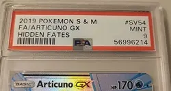 Articuno GX HIDDEN FATES Shiny Vault SV54/SV94 2019 PSA 9 Pokemon TCG - Image 3
