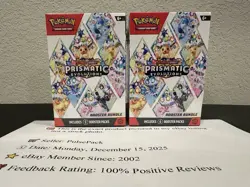 Lot of 2 Pokemon Prismatic Evolutions Booster Bundles, Brand New, Factory Sealed - Image 2